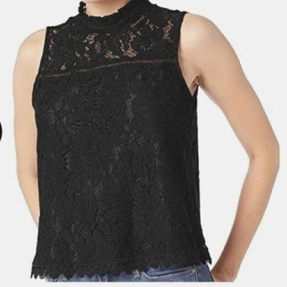 Urban Outfitters Jack by BB Dakota Lace Mock Neck Sleeveless Blouse - Picture 2 of 10
